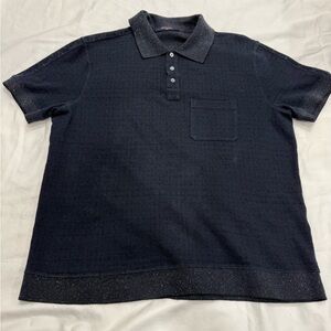 Louis Vuitton Navy Monogram Knit Polo